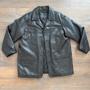 Knightsbridge Soft Genuine Leather Jacket Black, Oversized, Men's Size M